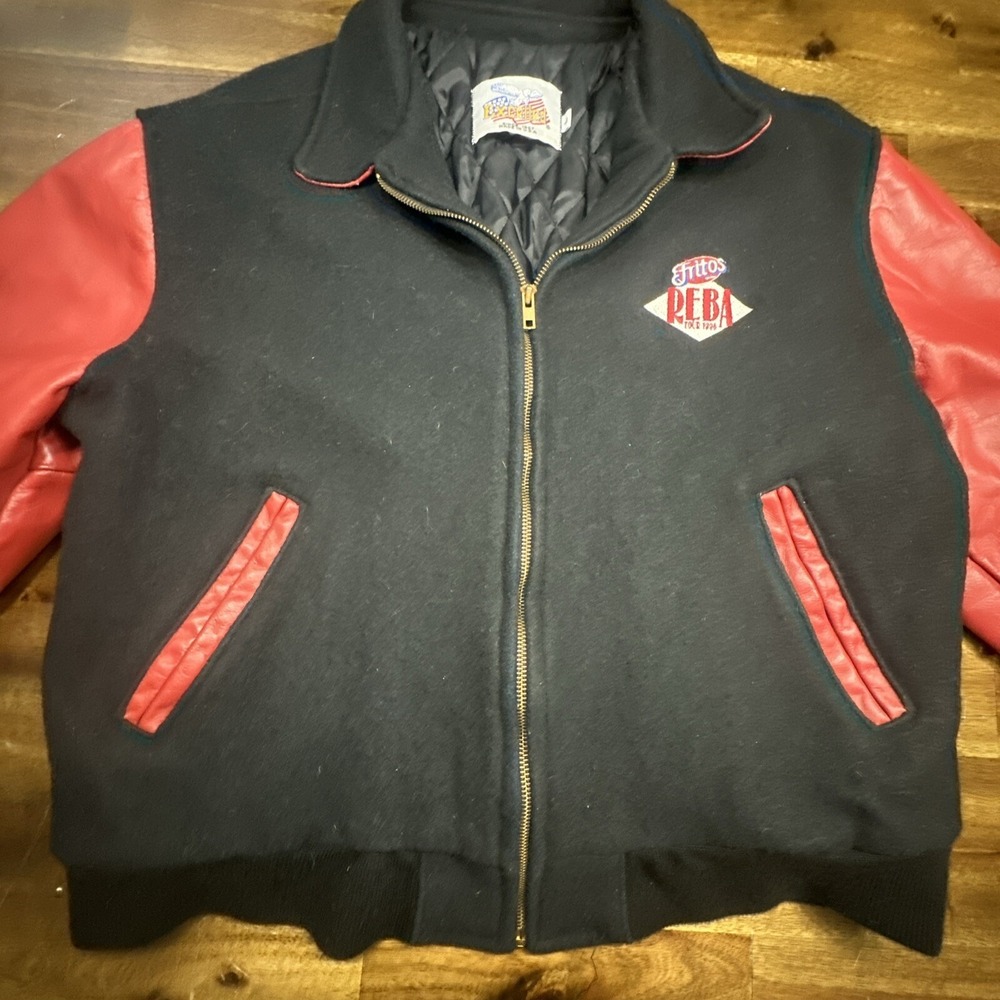 Vintage Reba McEntire Jacket Excelled Red Leather Wool Varsity 90s Country Music